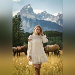 NWT Jonathan Simkhai White Embroidered Silk Mini Dress